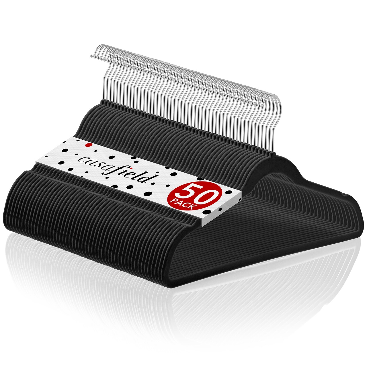 Casafield 50 Velvet Suit Hangers - Space-Saving Non-Slip Clothes Hanger